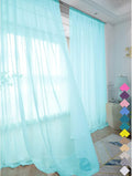 Window Lake Blue Sheer Curtains 48 Inches Width 63 Inches Long 2 Panels Sheer Curtain Clear Curtains Basic Rod Pocket Panel for Home Living Room Bedroom Kids Room Yard Patio Parlor Sliding