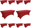 10-Pack 6ft Spandex Table Covers for Rectangle Standard Folding Tables - Wrinkle Resistant Stretch Tablecloths - Ultimate Fitted Table Protector for Parties, Banquet, Wedding