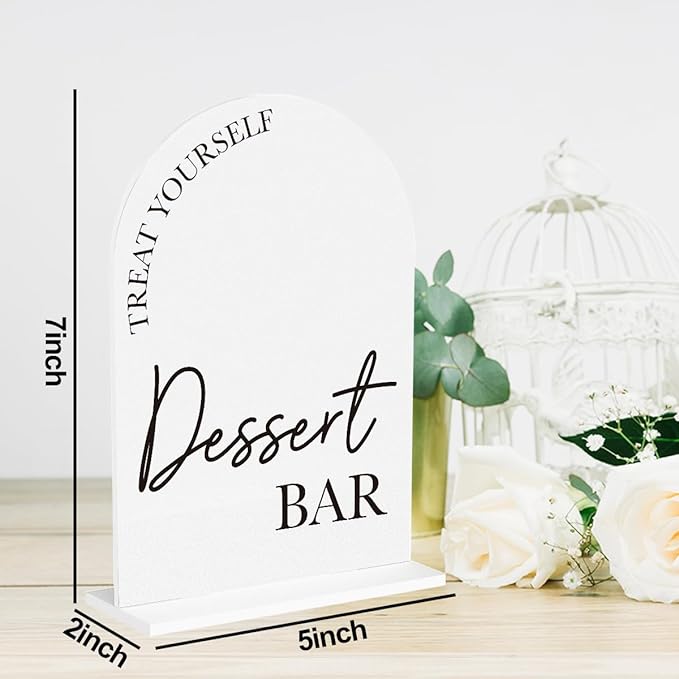 2Pcs Dessert Bar Sign Cards and Gifts Signs for Wedding Engagement Party Bridal Shower Baby Shower Table Desk Acrylic Decor
