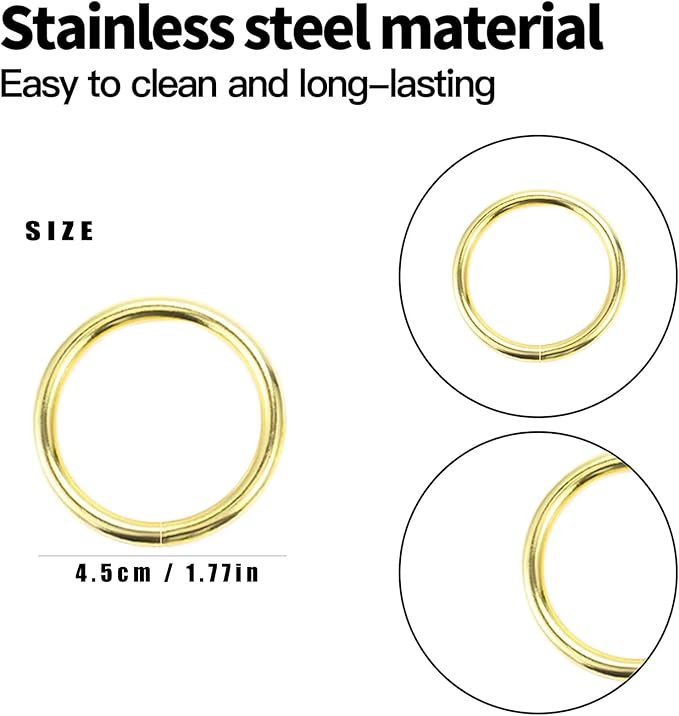 40 Pcs Gold Napkin Rings - Metal Napkin Ring(Round) Stainless Steel Napkin Rings for Table Settings Wedding Christmas Party Dinner Table