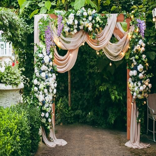 happygrill 84" wood garden arbor, outdoor archway pergola shown in use