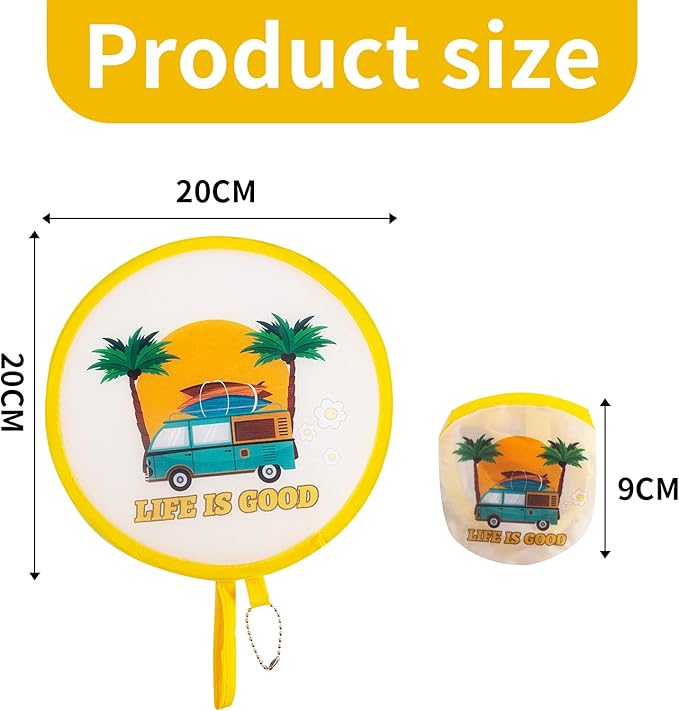 4 Styles Summer Beach Round Foldable Hand Fan Japanese Foldable Fan Style Handheld Compact Cooling Fans,Round Folding Fan for Outdoor Games,Xmas Decoration,Festival,Party Favors,Travel,Events