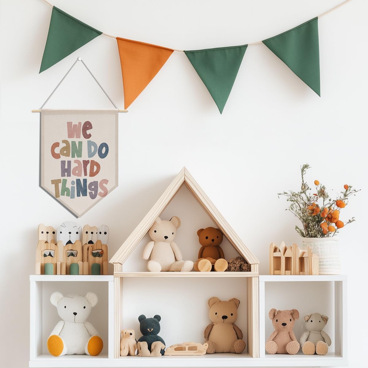 Boho Inspirational Classroom Nursery Wall Decor for Boys Girls Wall Hanging Pennant Flag Banner Teacher Office Playroom Bedroom Toddler Room Kitchen Home Decor Wall Art Christmas Birthday Gifts