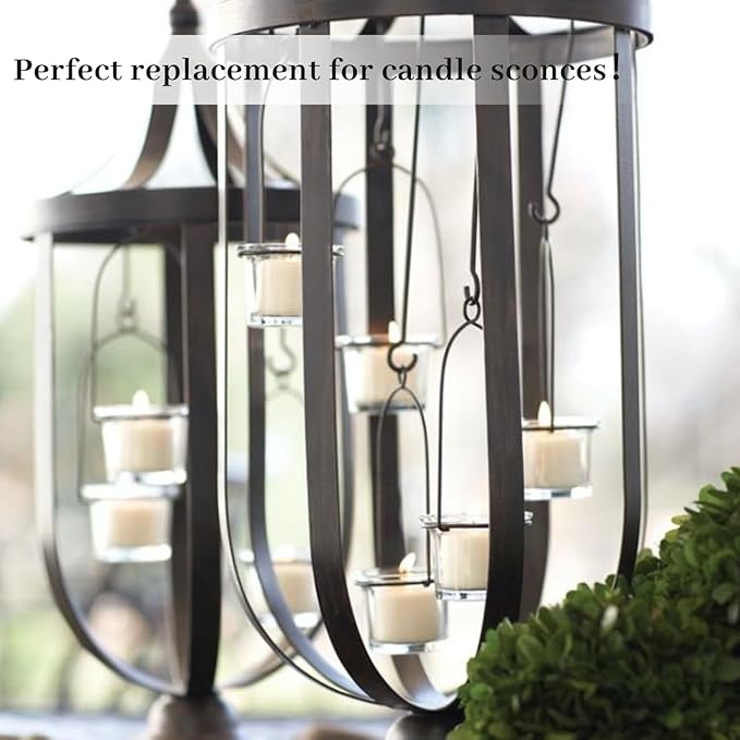 Letine Tealight Candle Holder Set of 12- Clear Glass Votive Candle Holders Bulk for Christmas Decorations, Wedding, Party & Home Decor