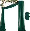 MLMC Emerald Green Wedding Arch Draping Fabric 2 Panels 29" x 20 FT Extra Long Gauze Drapes Sheer Backdrop Curtains 6.6 Yards Outdoor Drapery Panels for Wedding Ceremony Party Ceiling Decoration