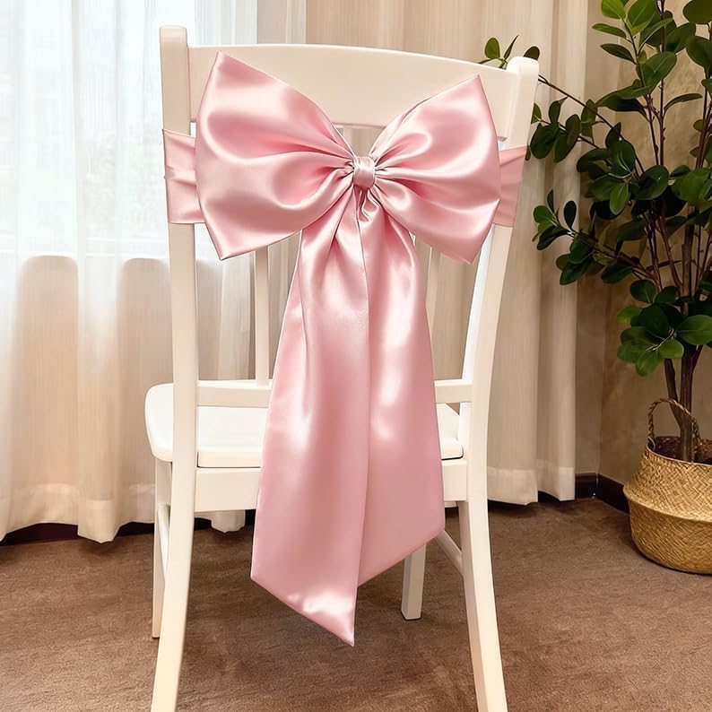 Pink Bow Decor 2 Pack,Large & Small Pink Coquette Room Backdrop Wall Decor for Valentine's Day Bachelorette Bridal Shower Wedding Birthday Christmas Decorations