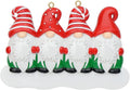 Gnome Family Christmas Ornament 2026 - Personalized Family of 4 Gnome Ornament, Nordic Christmas Tree Decor Gift for Kids, Grandkids, Parents, Grandparents and Gnome Lovers
