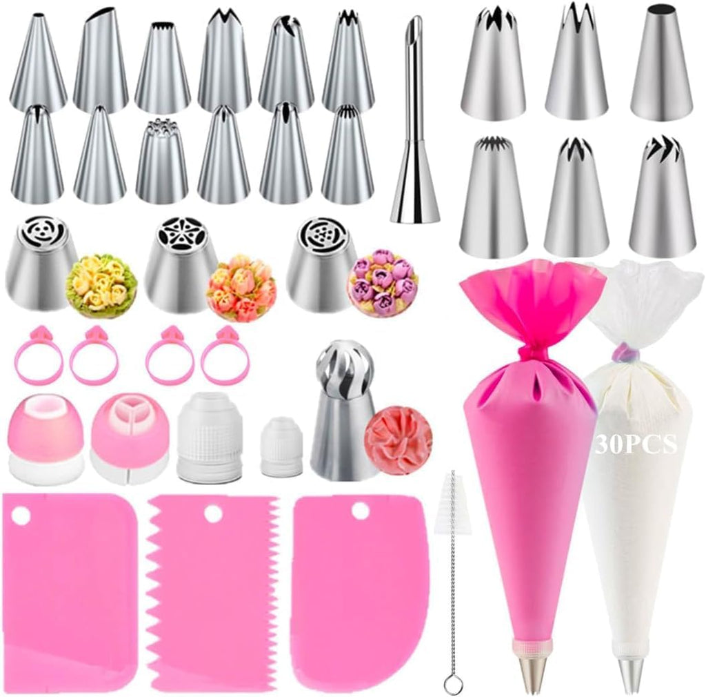 Cake Decorating Kit,Piping Bags and Tips Set,Cake Decorating Supplies,Frosting Piping Kit,Cake Baking Supplies for Beginners (66PCS)
