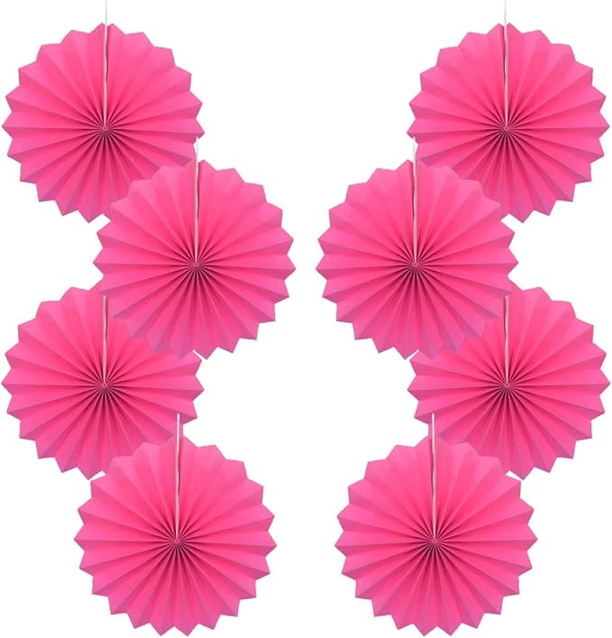Red Graduation Party Decor,Girls Party Decorations ,Party Supplies Party Fans 12in, Anniversary Decorations for Party,Wedding Graduation Events Accessories 30 Color DIY Set （Rose Red）