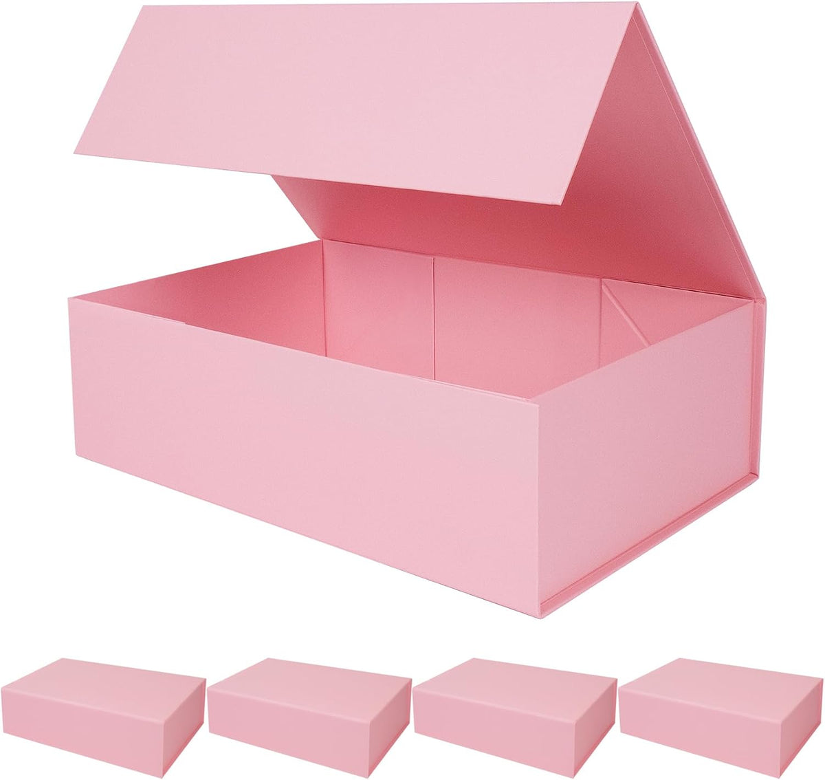 pink gift box with magnetic lids for presents, main product view