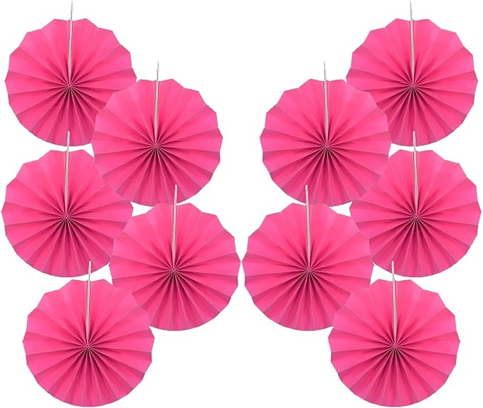 BARTHEW Red Graduation Party Decor, Girls Party Decorations, Party Supplies 8in Tissue Pom Poms, 30 Color DIY Set (Rose Red)