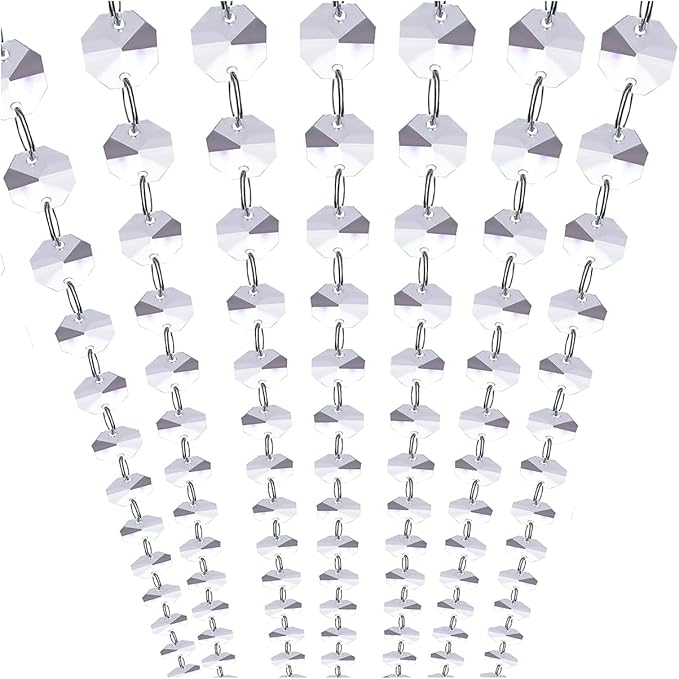 WAZHRMGHG Clear Acrylic Crystal Garland Strands Hanging Chandelier Bead Chain Ornament String Decorations for Chandelier Christmas Tree Wedding Party Celebration (33FT(10M))