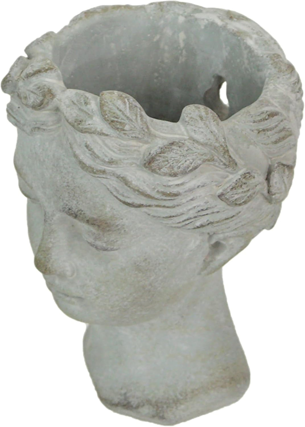 mayrich greek lady head wall planter, 6 inch, close-up detail