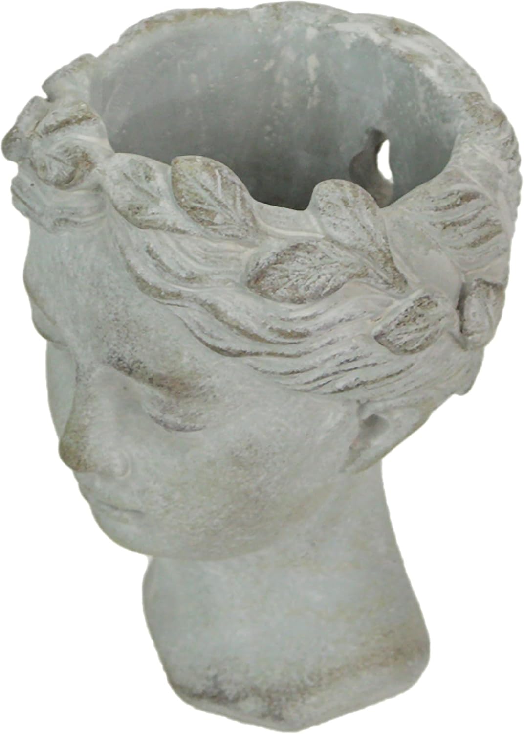 mayrich greek lady head wall planter, 6 inch, close-up detail