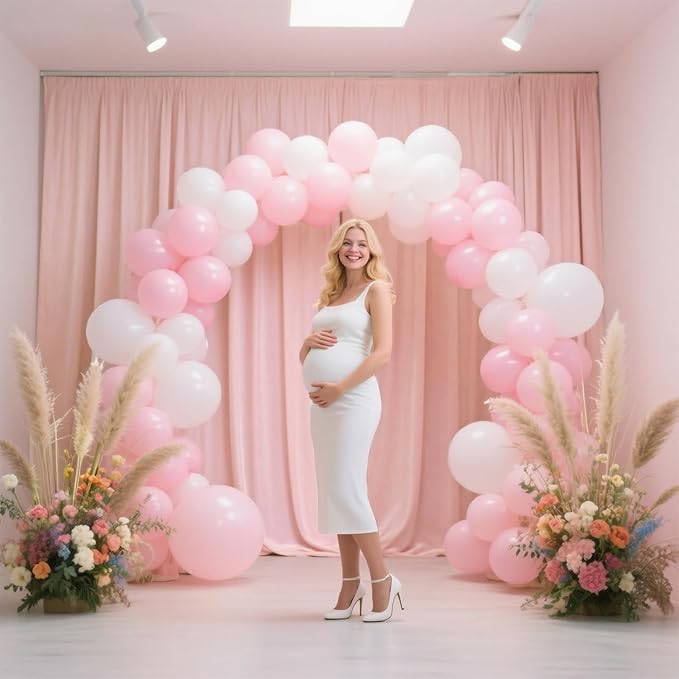 Sugargirl 10x10FT Blush Pink Backdrop Curtains Polyester Photo Backdrop Drapes Curtains 2 Panels with Rod Pockets for Party Birthday Wedding Photography Home Decoration