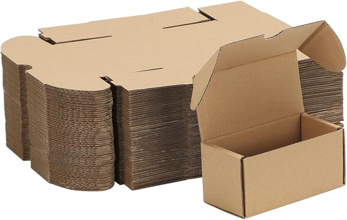 MEBRUDY 4.6x2.2x2.2 Inches Small Shipping Boxes Pack of 50, Corrugated Cardboard Box for Mailer Mailing Packing
