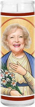 Betty Celebrity Glass Jar Candle – Handmade White Votive Candle – Unique Gift for Golden Girls Comedy Lovers – Rose Nylund Home Decor Collectible for Living Room & Office