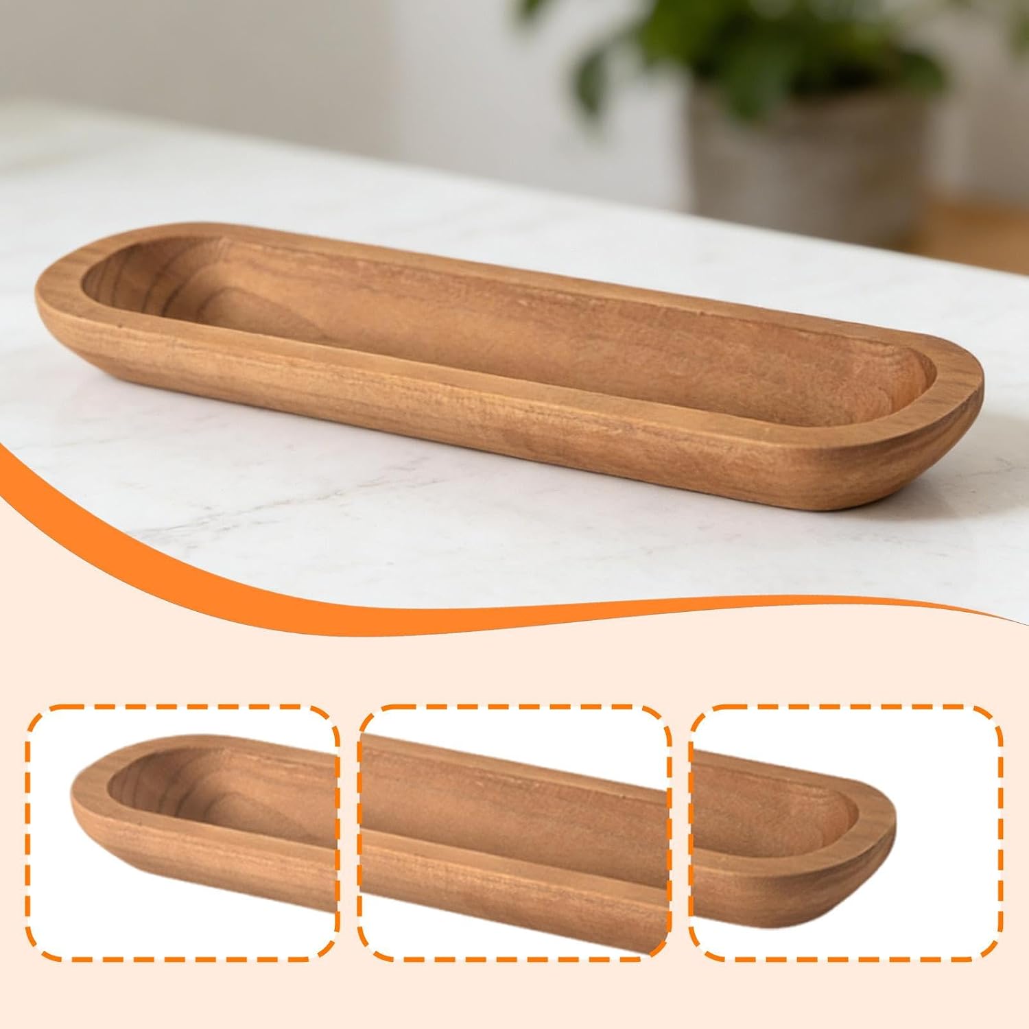 Bowl Wooden Multipurpose Rustic for Crafts Home Table Centerpiece