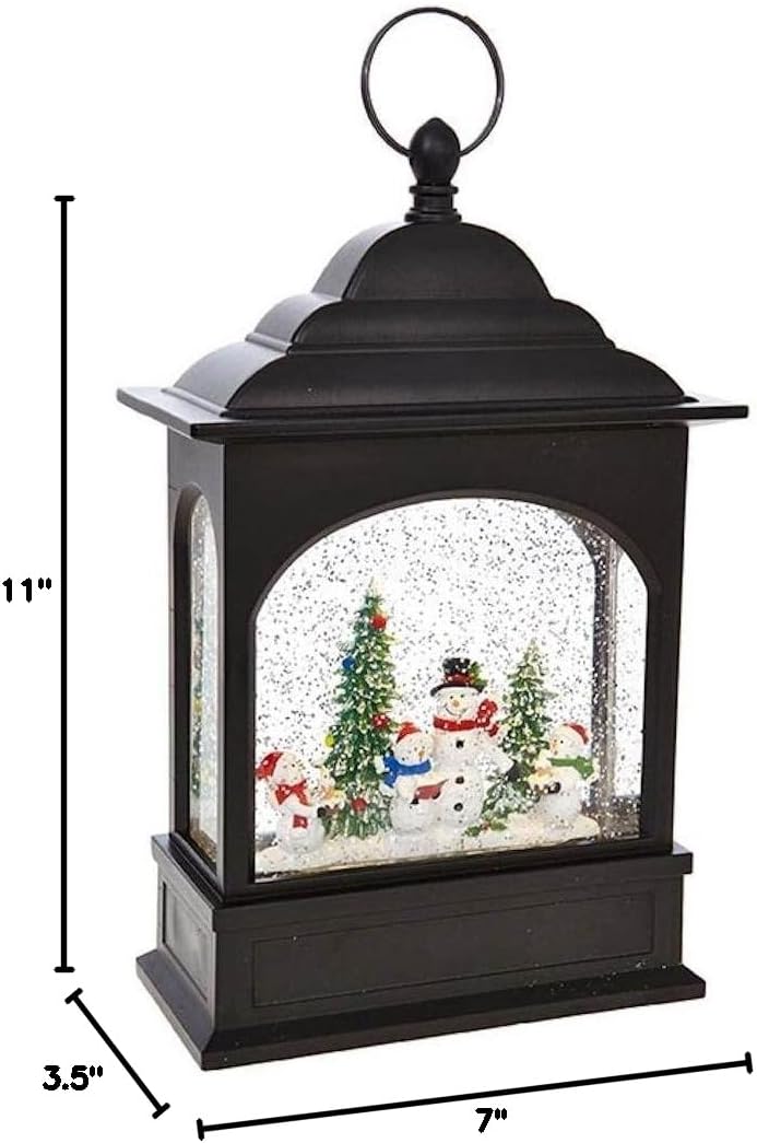 RAZ Imports Snowman Caroler Lighted Water Lantern 11 Inch Lighted Christmas Snow Globe with Swirling Glitter