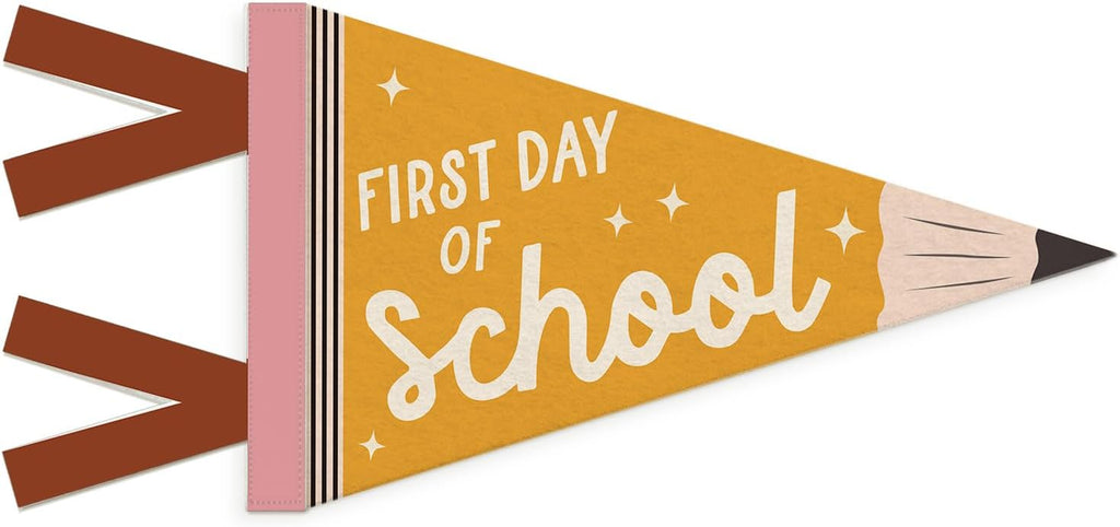 First Day of School Pennant Flag Felt Banner Sign, | First Day of School Decorations，Back to Schools Banner for Kids, Pencil Photo Prop for Preschool Homeschool Classroom Decor