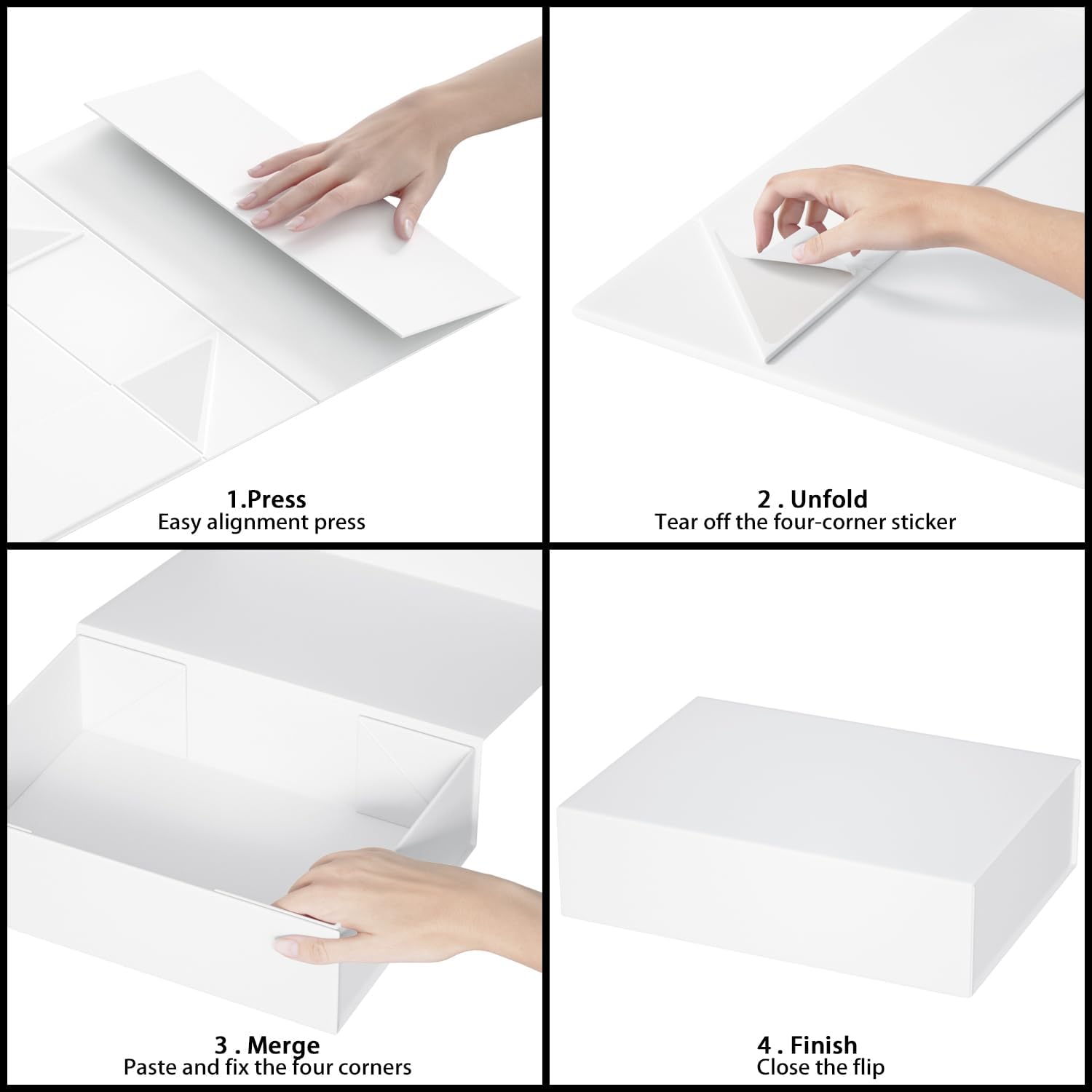 ROSTELACK White Gift Box 11.9" x 8.5" x 3.3" with Magnetic Closure Lid for Presents,Bridesmaid Gifts Boxe,Cute Box,Birthday Gift,Luxury for Gift Packaging, Magnetic Gift Boxes for Wrapping Gifts
