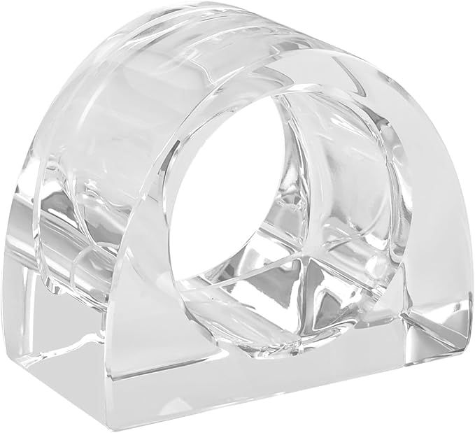 Crystal Napkin Rings, Elegant Dining Table Holders for Formal & Casual Dining, Wedding Reception, Holiday Table Setting, 12 Pack