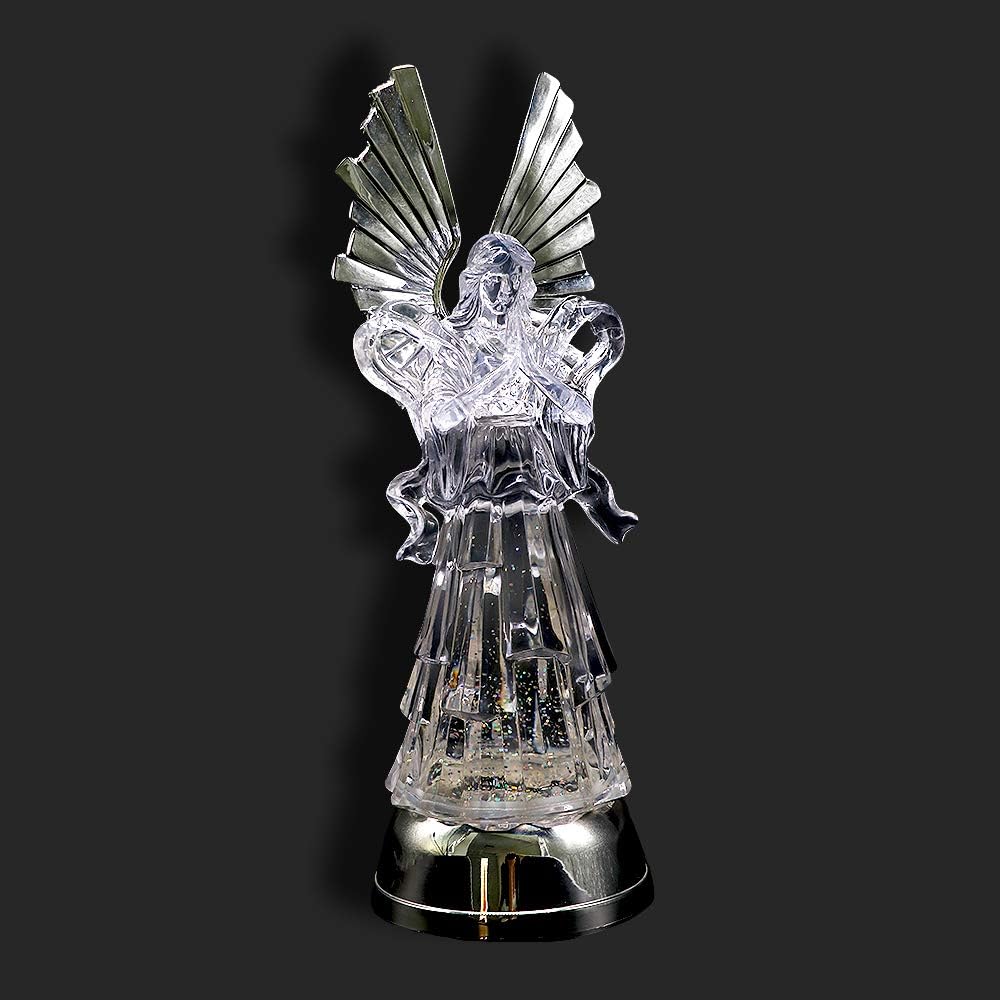 eldnacele 14" angel praying figurine snow globe lantern, main product view