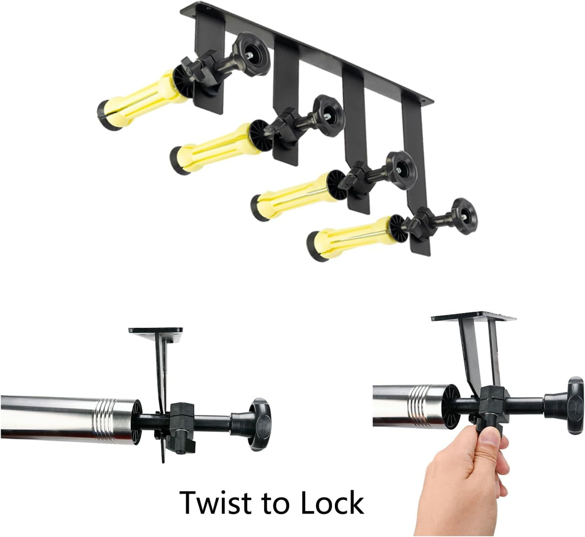 Photography Backdrop Roller Support System, 4 Rollers, Wall/Celing/Light Stan...