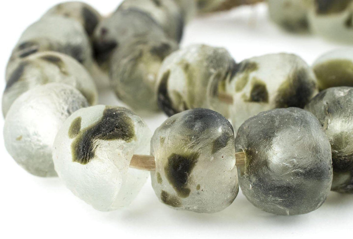jumbo recycled glass beads, 21–25mm – african sea, main product view