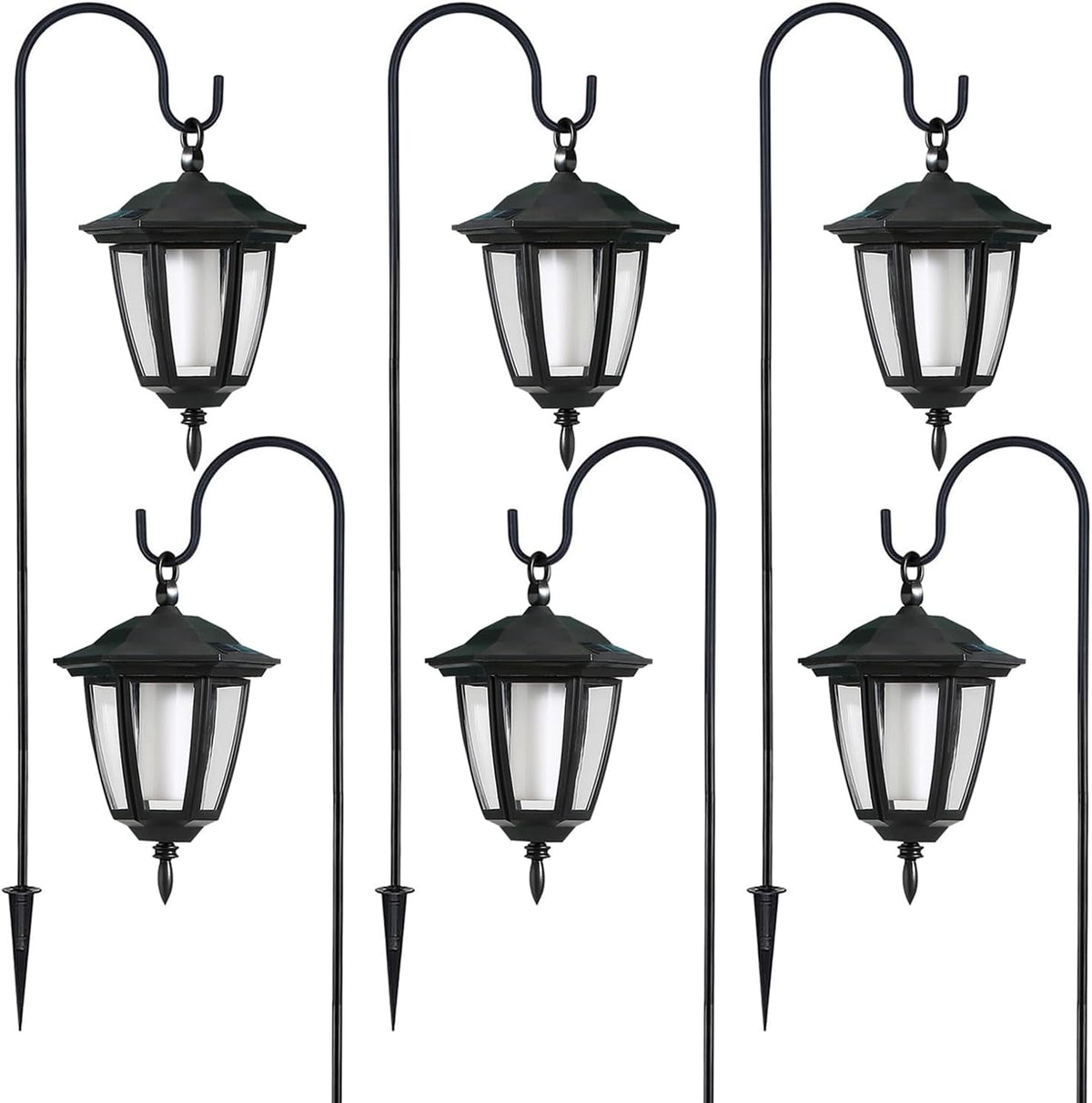 Dynaming 6 Pack Solar Halloween Flame Hanging Lights Outdoor, Flickering Flam...