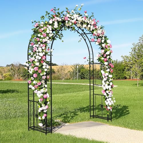 vingli garden arbor, arch archway for wedding ceremony, front angle view