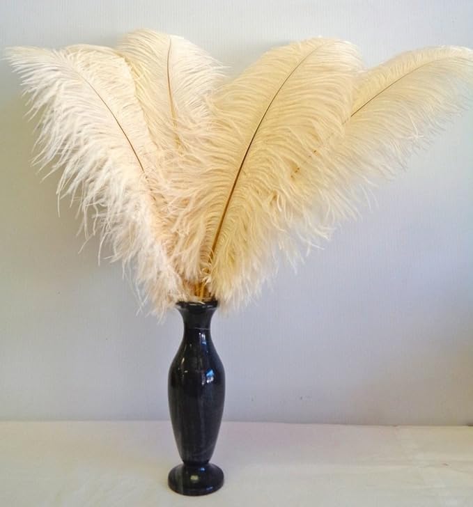 KOLIGHT 40pcs 12''~14''(30~35cm) Natural Ostrich Feathers for DIY Home Wedding Party Office Decoration (Ivory)