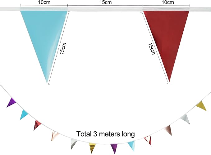GREATRIL 48 Flags Decorative Pennant Banner, Party Decoration (Colorful)