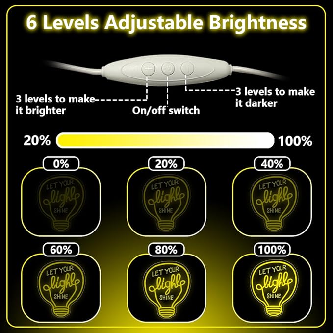 Let Your Light Shine Neon Sign,Dimmable LED Light Signs for Wall Art Decor,Inspirational Backdrop for Bedroom Club Party Man Cave,Gift for Teen Men USB Powered（14.6"*11.8"）