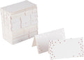 Best Paper Greetings Wedding Place Cards - Rose Gold Foil Name Cards for Table Setting - Cardstock Food Labels for Party Buffet - Pack of 100, 3.5 x 2 In, White & Rose Gold