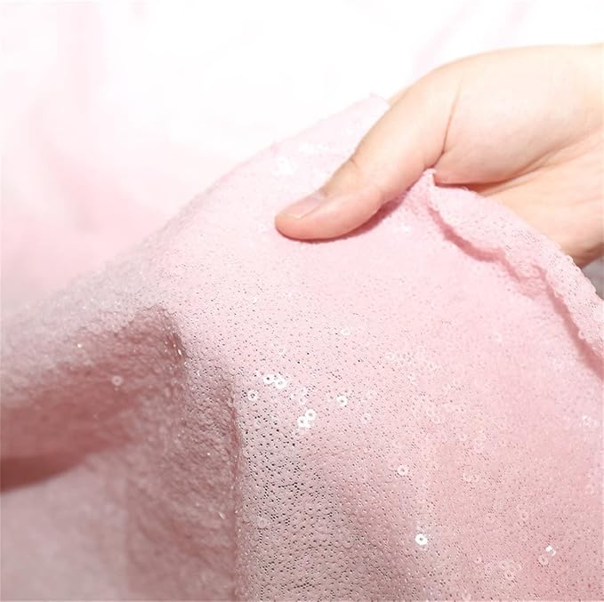 Poise3EHome 2Pcs 2Ft x 8Ft Pink Sequin Backdrop Curtains, Glitter Photography Background, Sequence Xmas Thanksgiving Backdrop