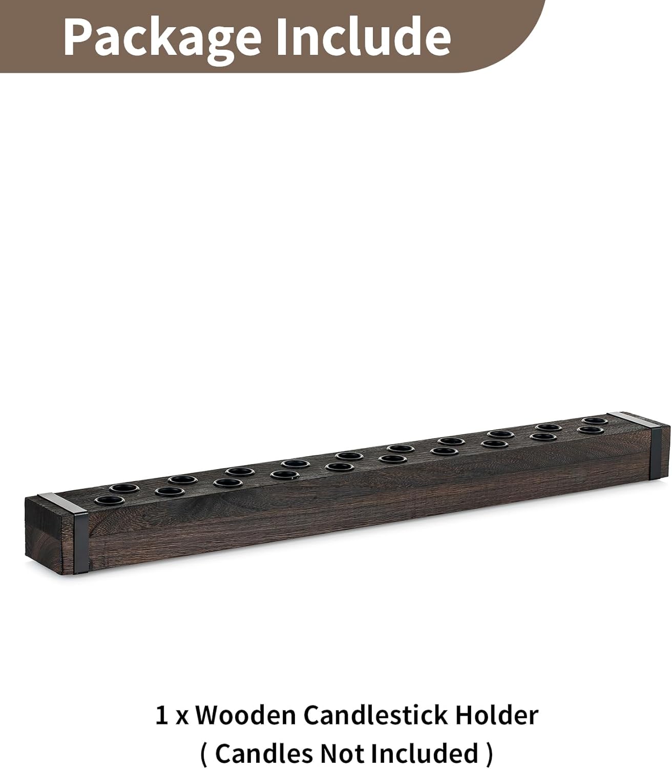 NUPTIO Taper Candle Holders Wood: Wooden Candelabra Long Candles Stick Centerpieces - Farmhouse Candlestick Holder 20 arm for Birthday Party Fireplace Table Decor 30 Inches