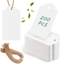 SallyFashion 200PCS Gift Tags, 2.8×1.7 Inch Hang Tags with String for Presents DIY Weddings Bridal and Baby Showers Birthdays