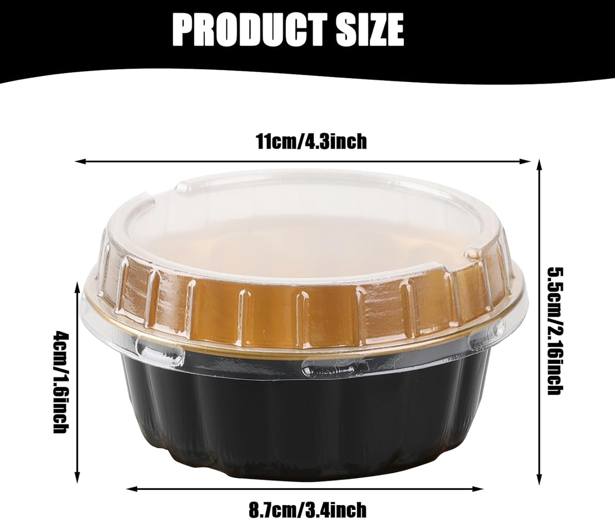 100 Pcs 8 oz Aluminum Foil Cup with Lids Disposable Ramekins with Lids Dispos...