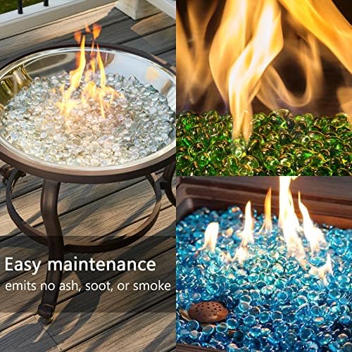 11lb fire glass beads flat glass marbles for, front angle view