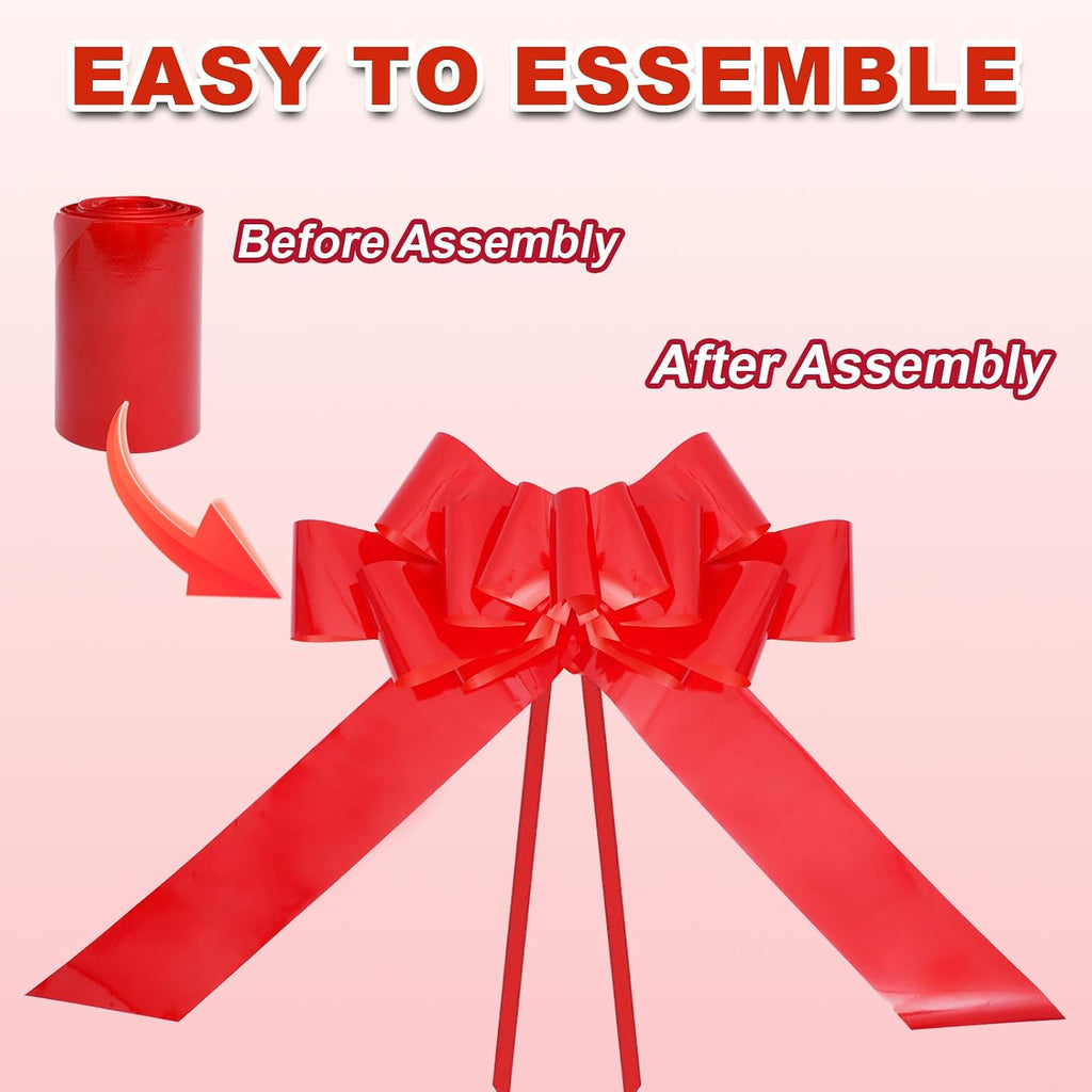 Xingshen-GTG 30 Inches Large Car Bow for Large Gift Wrapping Big Red Pull Bow for Birthday, Wedding, Christmas, Surprise Party