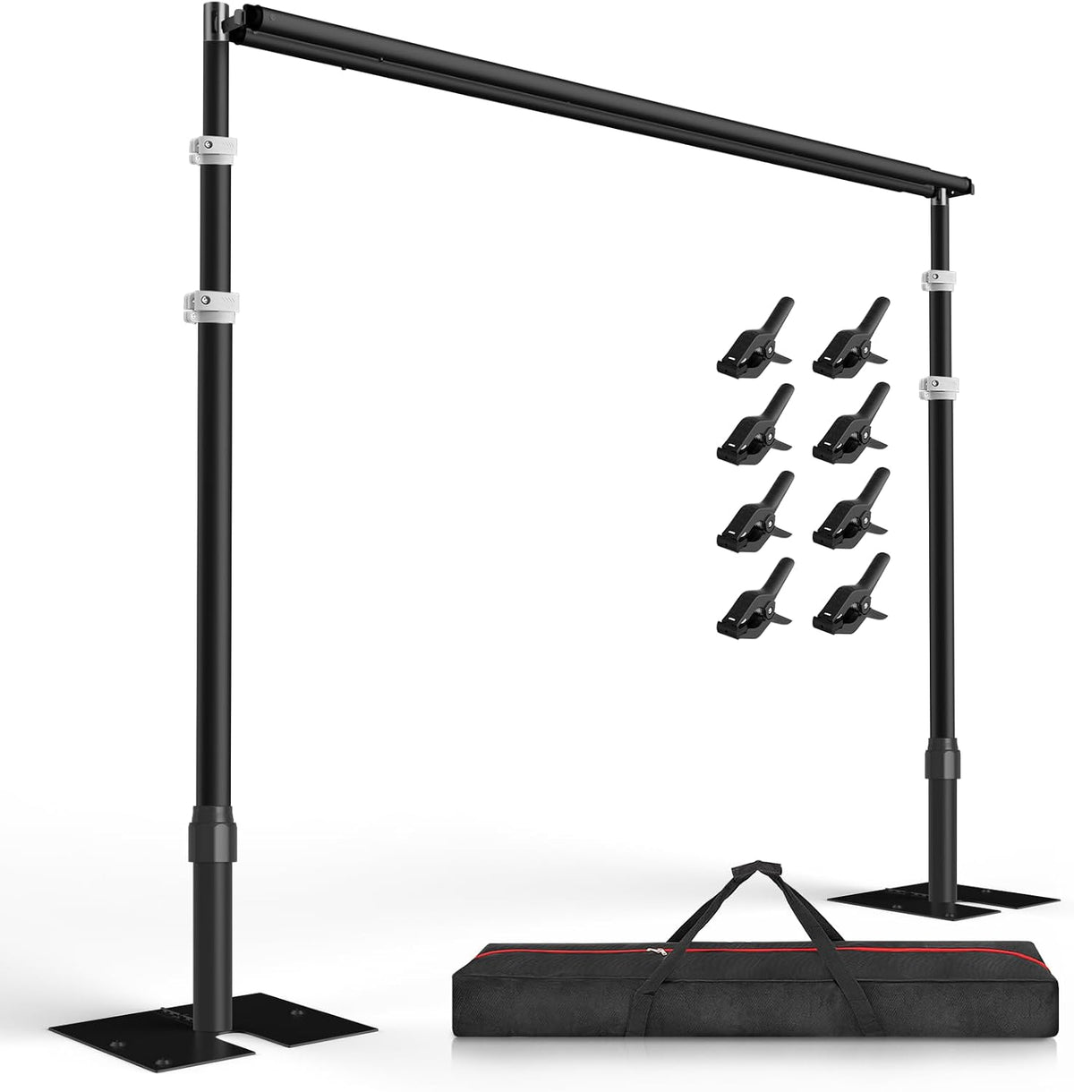 EMART Backdrop Stand Heavy Duty 8.9x10Ft Double Crossbar Pipe and Drape
