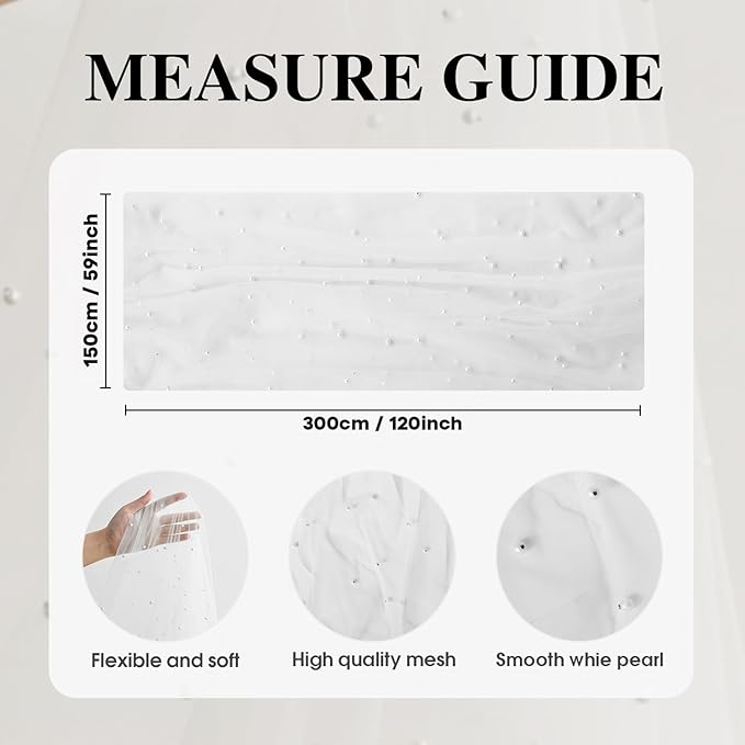 Artoid Mode Pearl Gauze Table Runner 59x120 Inch , Seasonal Sheer Kitchen Dining Holiday Wedding Birthday Baby Shower Table Decor for Home Party