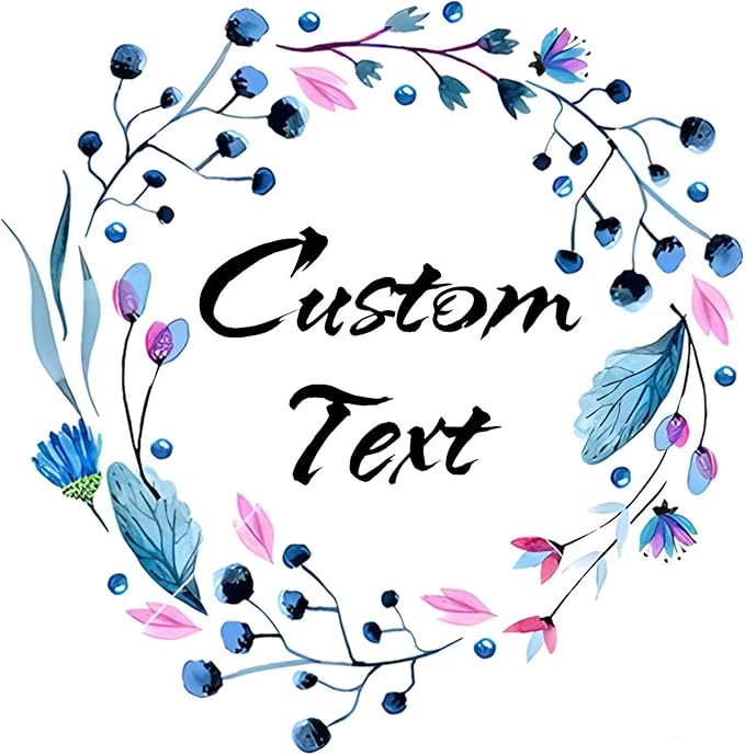 Custom Stickers for Weddings, Birthdays & Businesses - Personalized Labels with Your Logo - Waterproof, Fade and Heat Resistant - Pack of 100-1000 (Wreath L, 2 Inch)