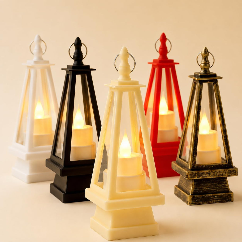 12 Pack Mini Decorative Candle Lanterns, 6.3 Inch Tabletop Hanging Lanterns with Warm Candle-Style Glow for Wedding Centerpieces, Party Favors, Holiday Home Decor