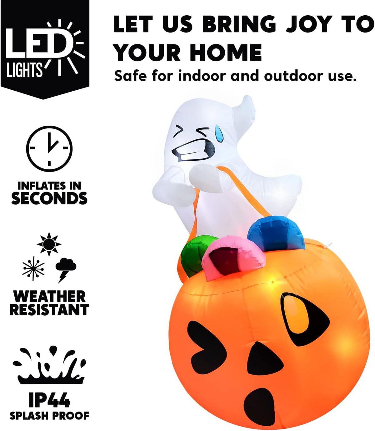 Joiedomi 5 FT Tall Halloween Inflatables Outdoor Decorations, Inflatable Cute...