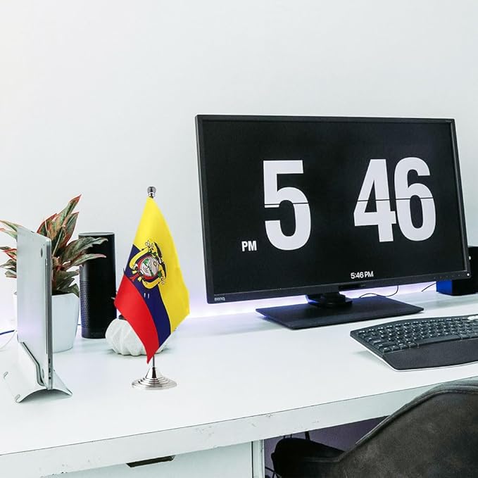 Ecuador Flag Ecuadorian Flags, Small Mini Ecuadorian Desk Flag, Used for Table Office Classroom Home Patriotic Events Decorations