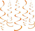 WEVEN Orange Party Hanging Swirl Decorations Plastic Streamer for Ceiling, Pack of 28