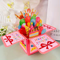 Happy Birthday 3D Pop-Up Card, Blank Note Card with Envelope for Birthday Celebrations & Party Invitations