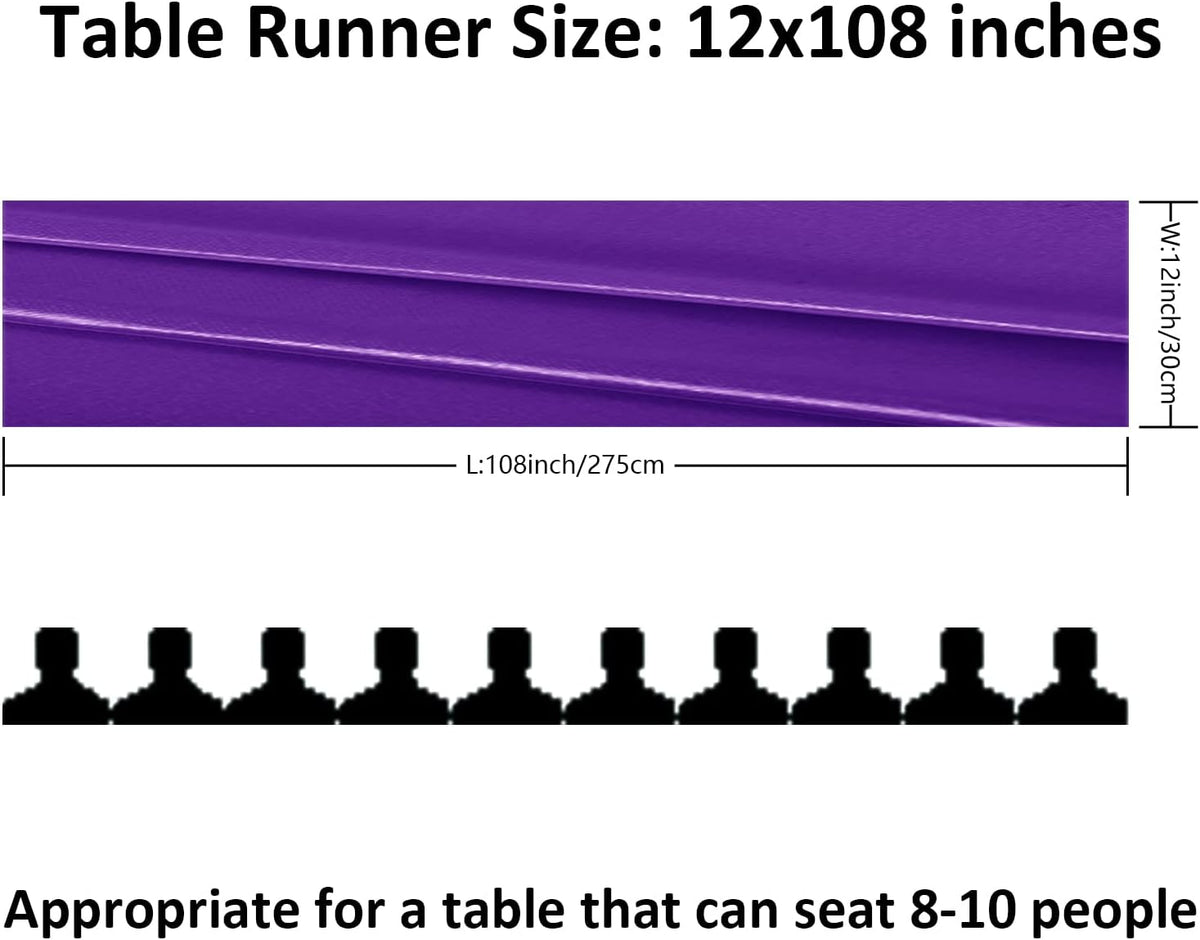 24Pack Table Runner 12 x 108 Inches Satin Silk Table Runner for Wedding, Birt...